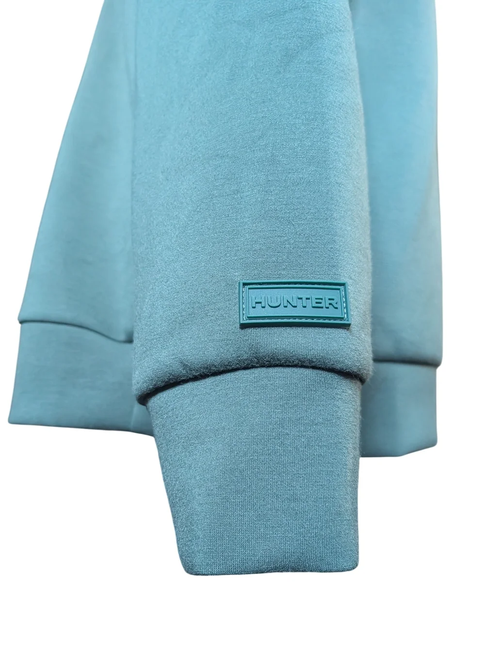 Hunter Teal Green Embossed Logo Crewneck Pullover Sweatshirt Size Small